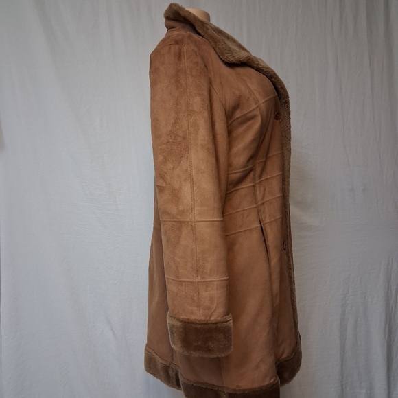 Alfani Outerwear Women Size L Tan Teddy Jacket with Faux Fur Accents - Picture 16 of 16